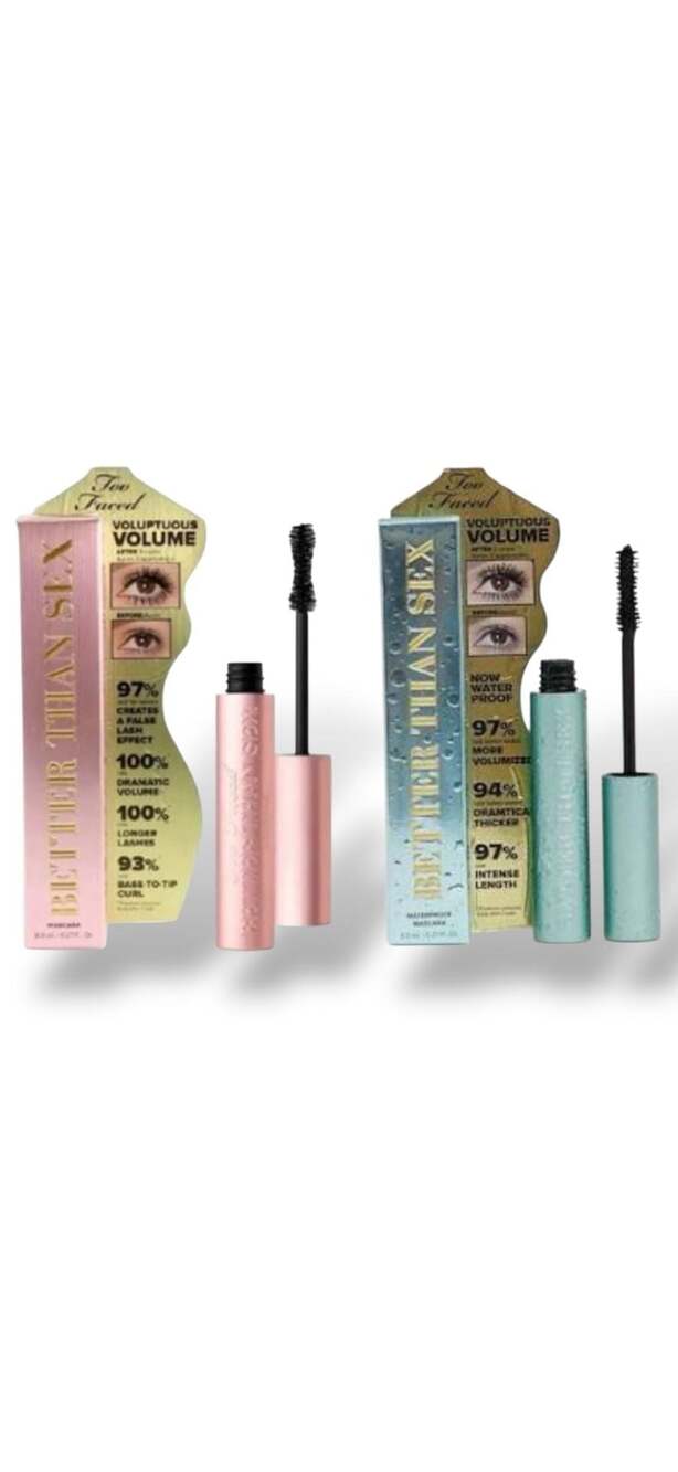 Too Faced Better Than Sex Mascara Duo Set: Full Size Original & Waterproof